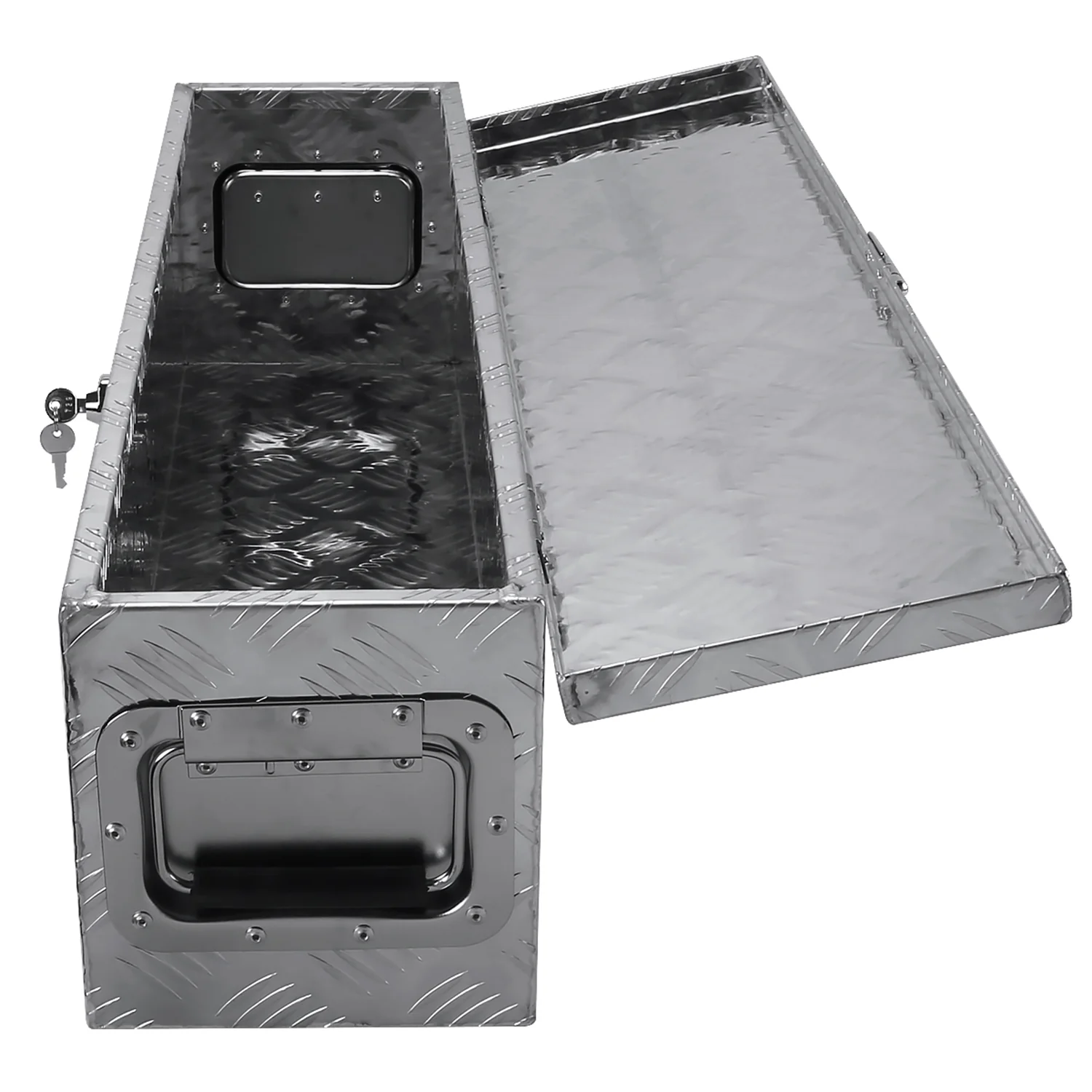 Universal 31" Heavy Duty Silver Aluminum Tool Box w/ Side Handles Lock & Keys - Image 9