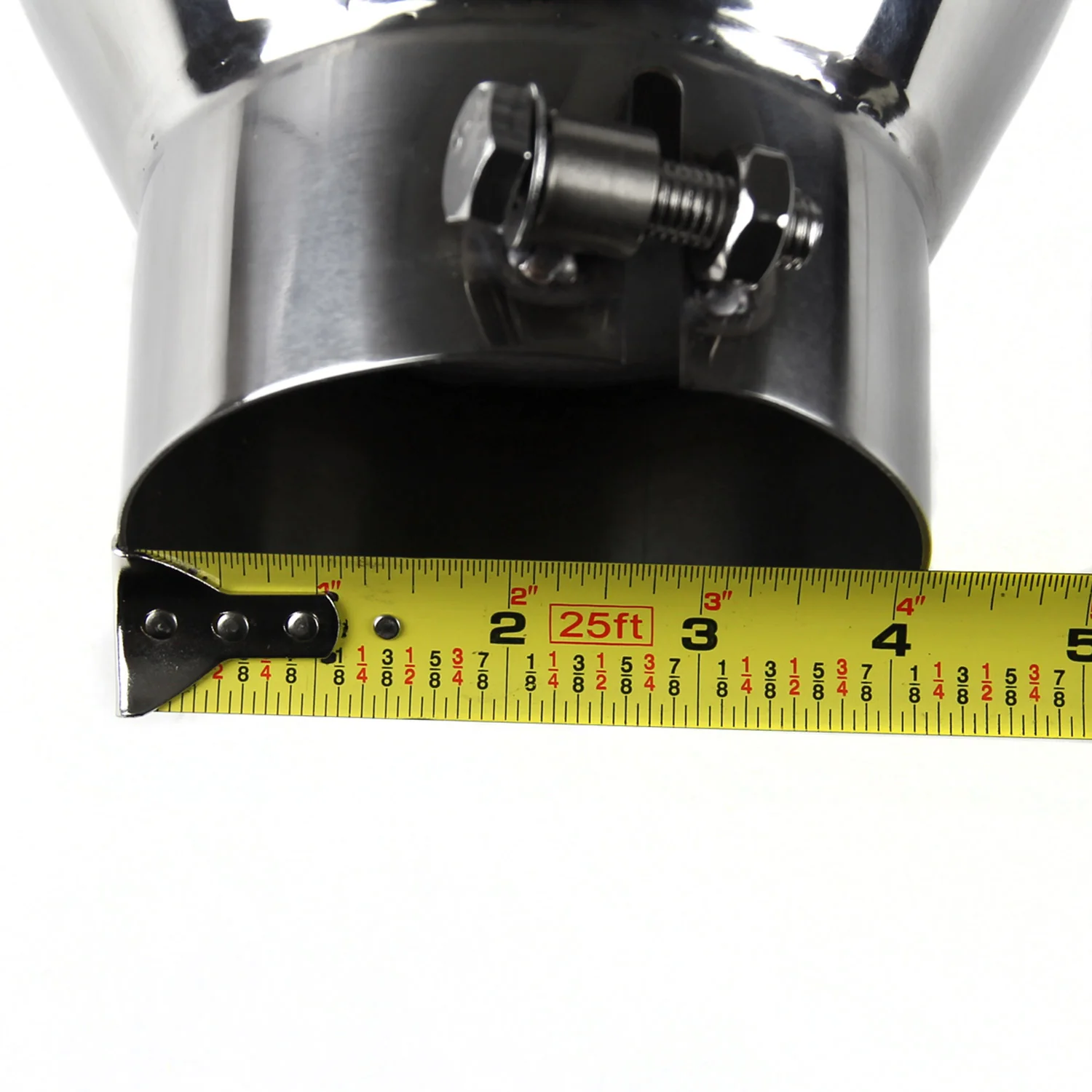 Universal 4" Inlet/8" Outlet Chrome Stainless Steel Bolt-On Angled Exhaust Tip - Image 7