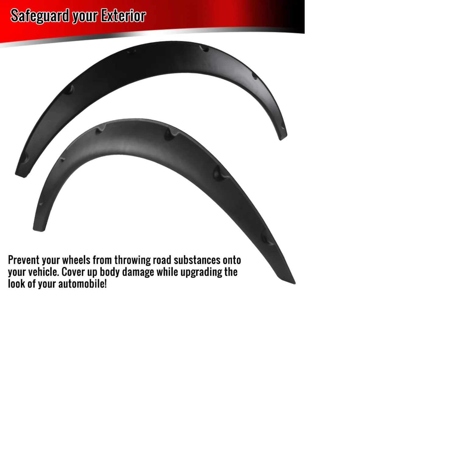 Universal 4PC Set Extra Wide Body Wheel Fender Flares Wheel Protector - Image 3