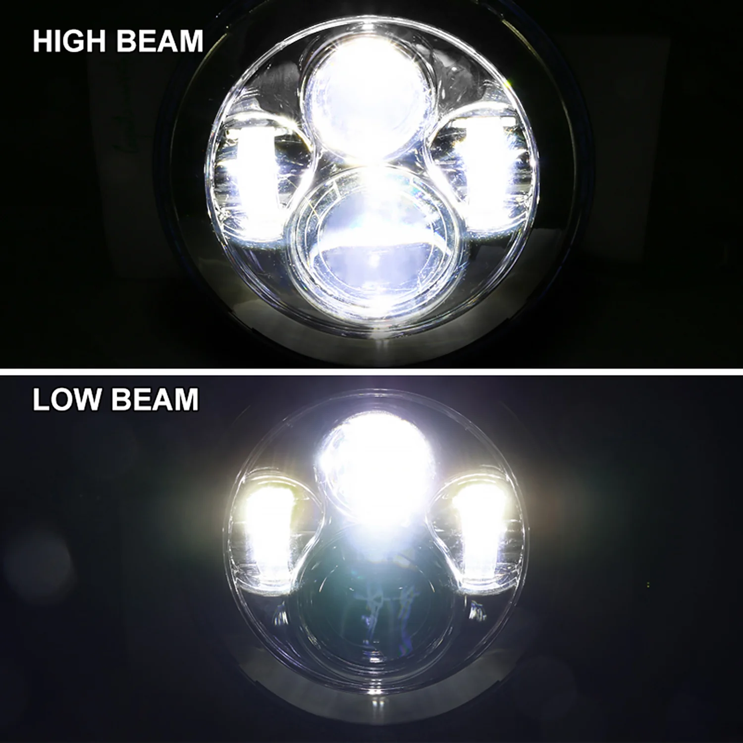 Universal 7" Cree LED Projector Headlight - 1PC Matte Black Housing/Clear Lens - Image 2