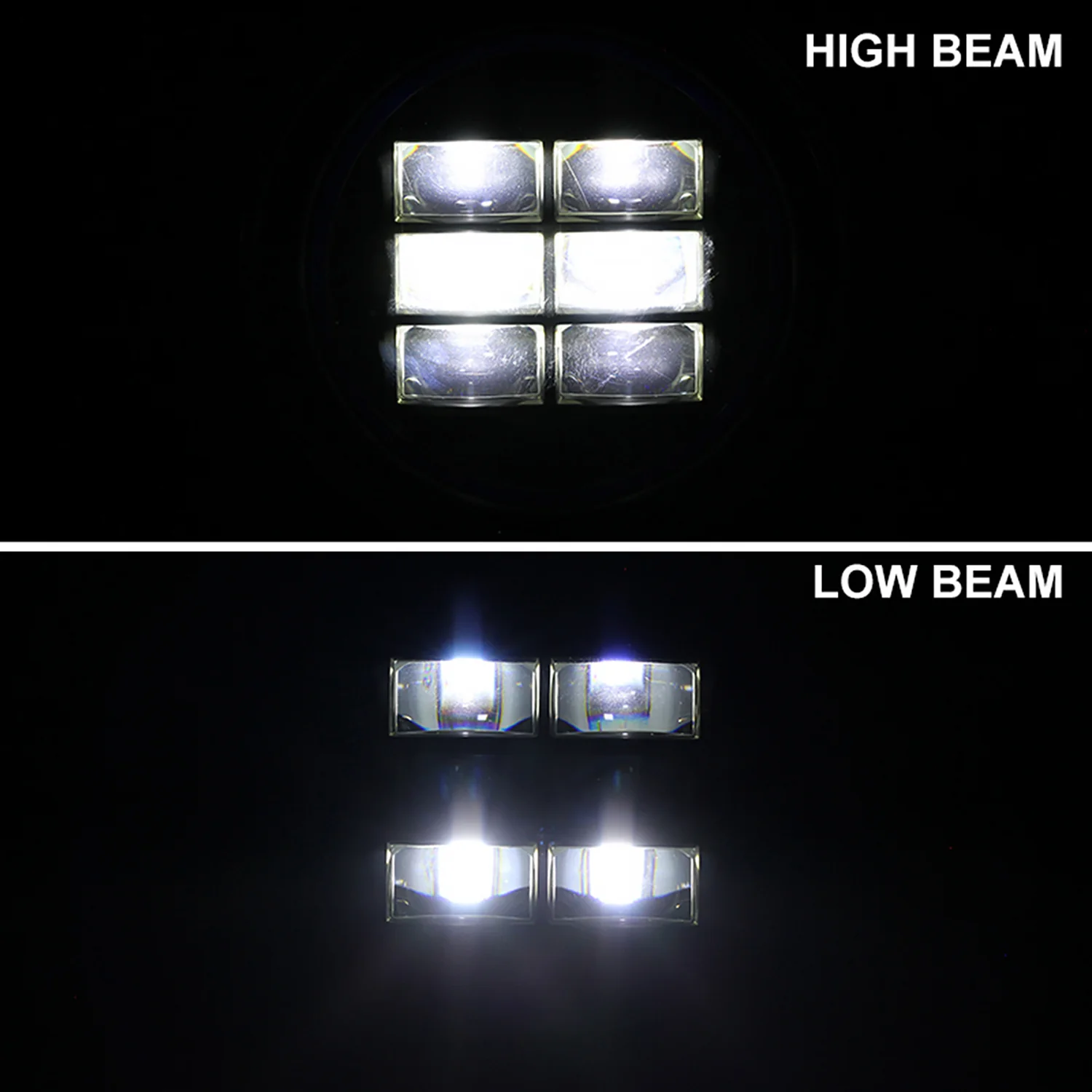 Universal 7" Cree LED Red Rim Projector Headlight - 1PC Chrome/Clear Lens - Image 2