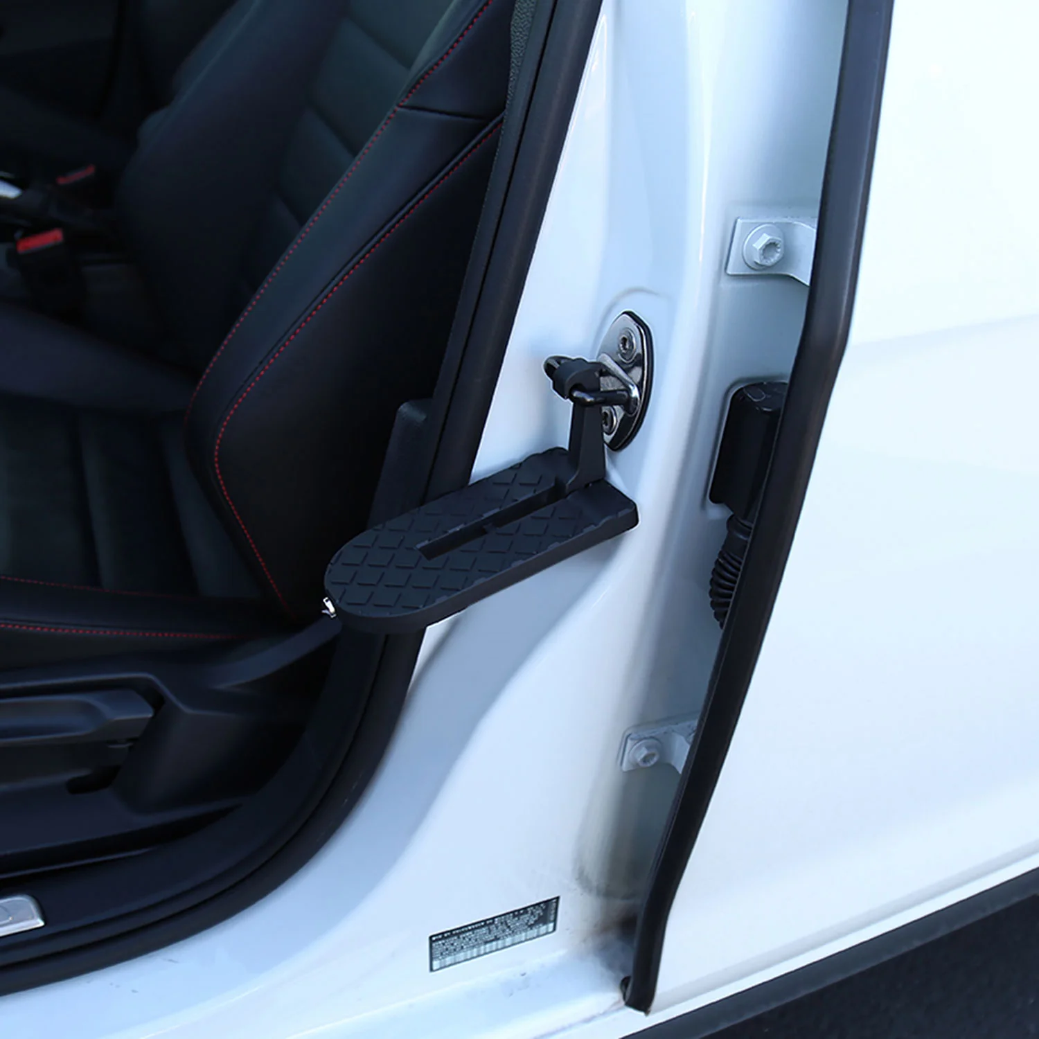 Universal Foldable Car Door Step Latch Foot Hook & Safety Hammer Black 2Pcs - Image 10