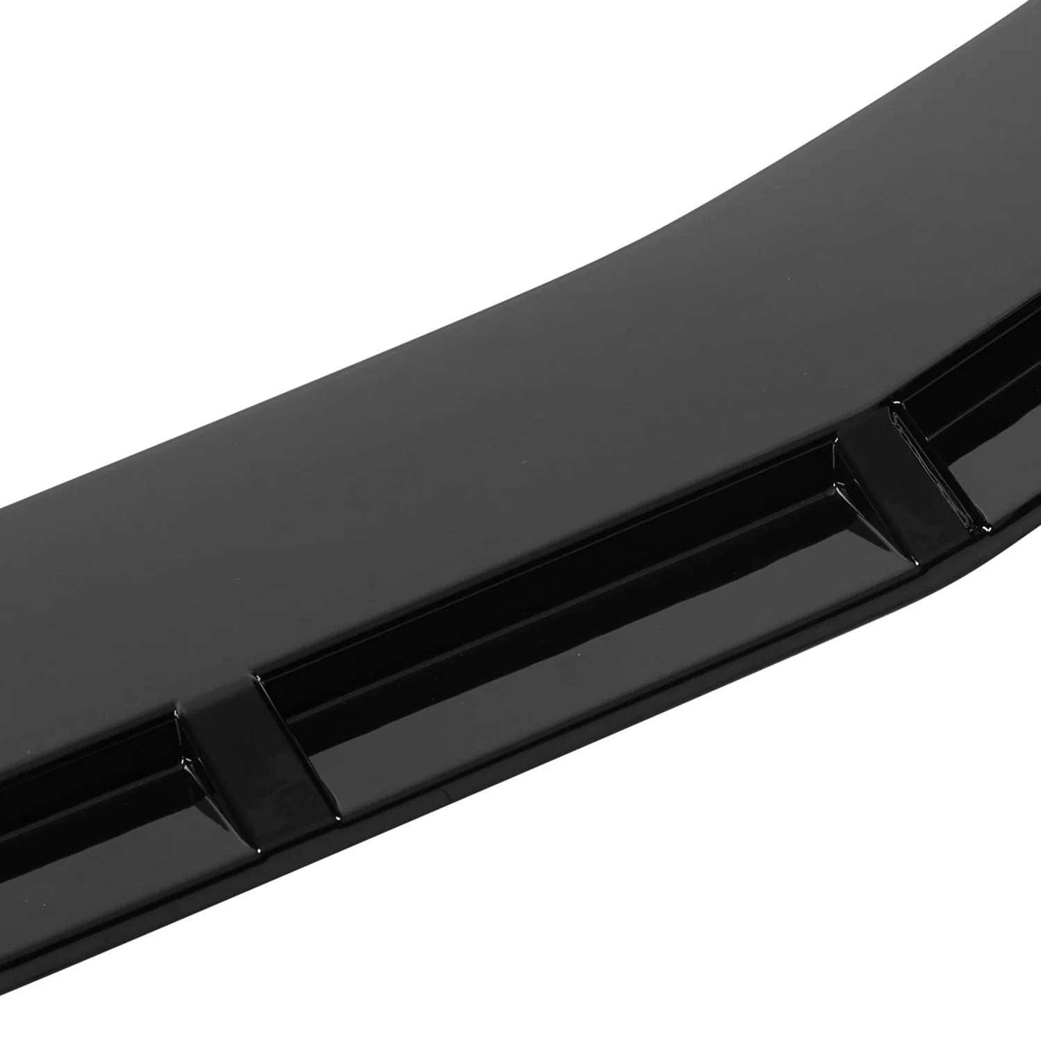 Universal Glossy Black Polypropylene 3Pcs Front Bumper Lip Splitter Spoiler Set - Image 5