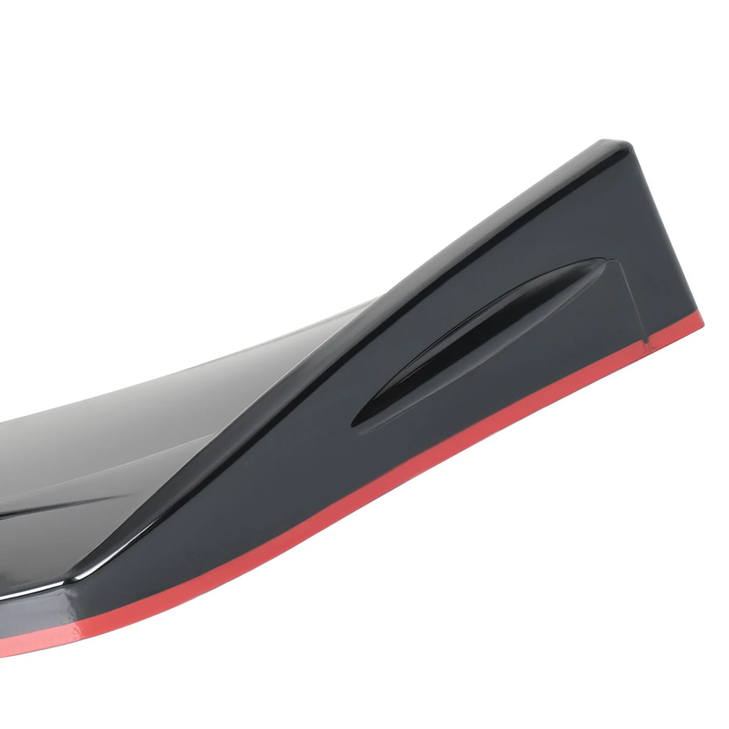 Universal Glossy Black/Red Trim Polypropylene 3Pcs Bumper Lip Spoiler Set - Image 5