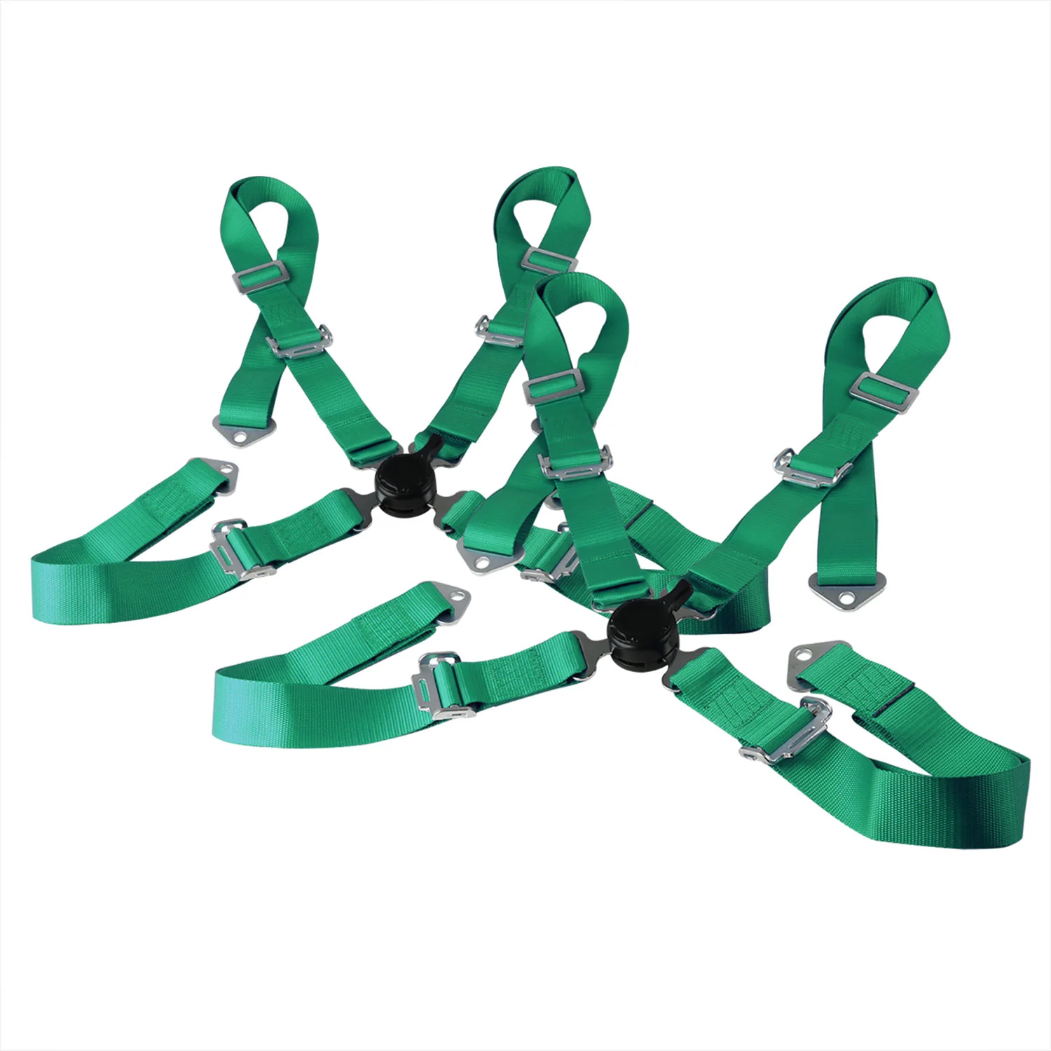 Universal Green 4 Point Quick Release Camlock Racing Seat Belt Safety Harness - Image 3