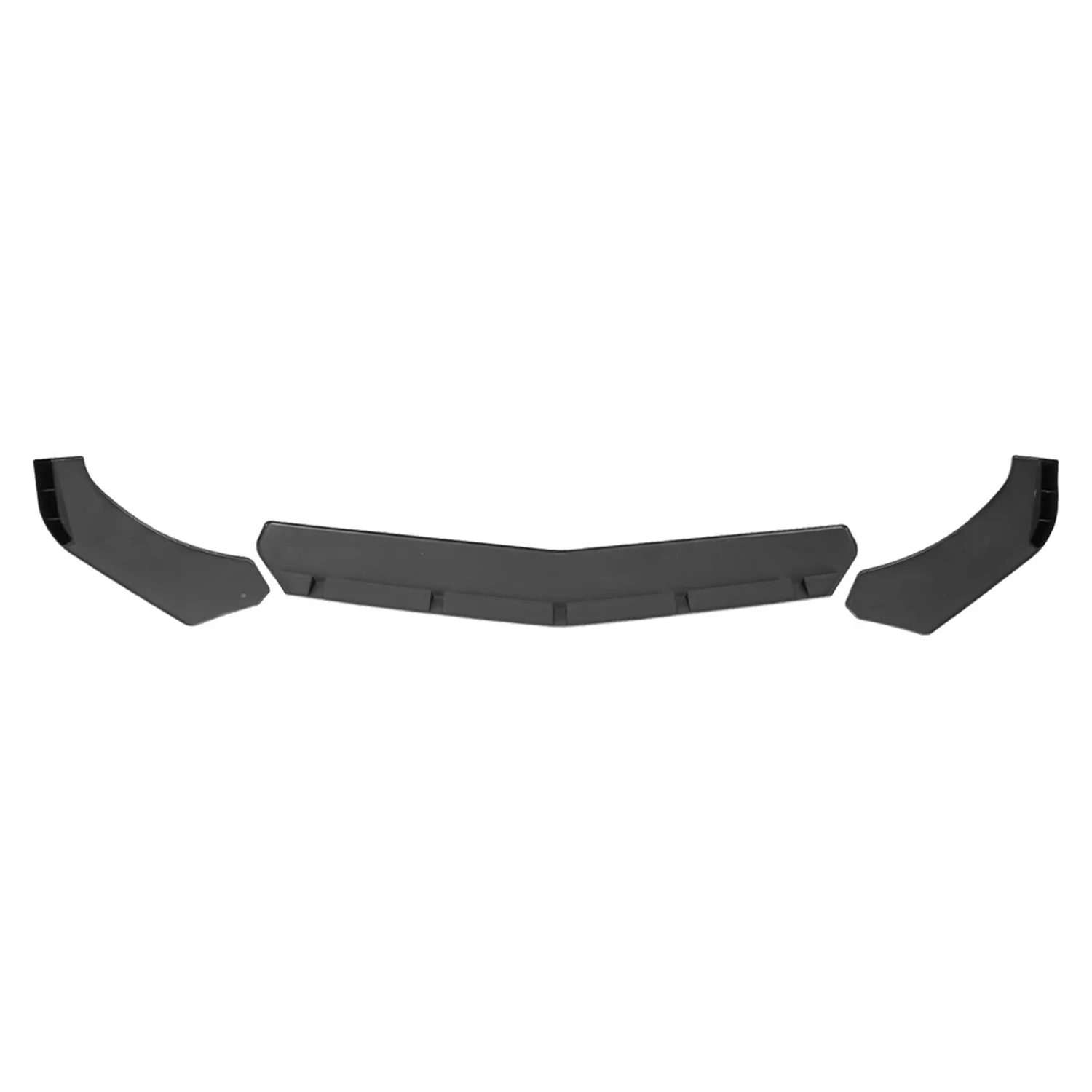 Universal Matte Black Polypropylene 3Pcs Front Bumper Lip Splitter Spoiler Set - Image 8