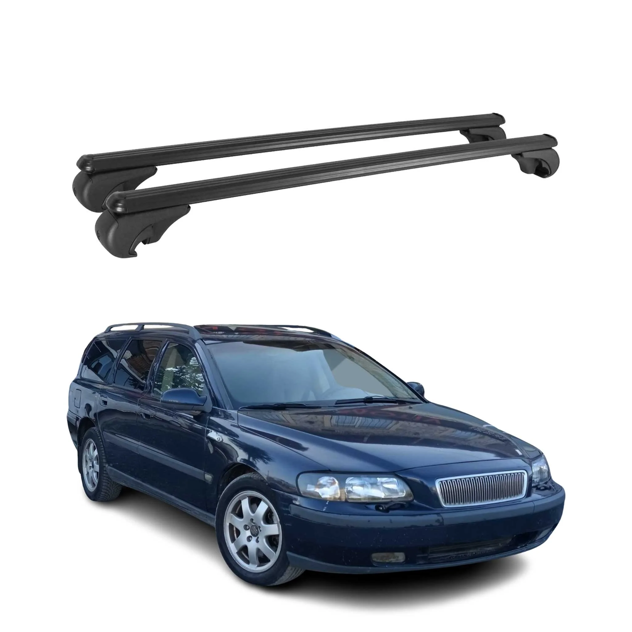 1998-2000 Volvo V70 Roof Rack Cross Bars Black