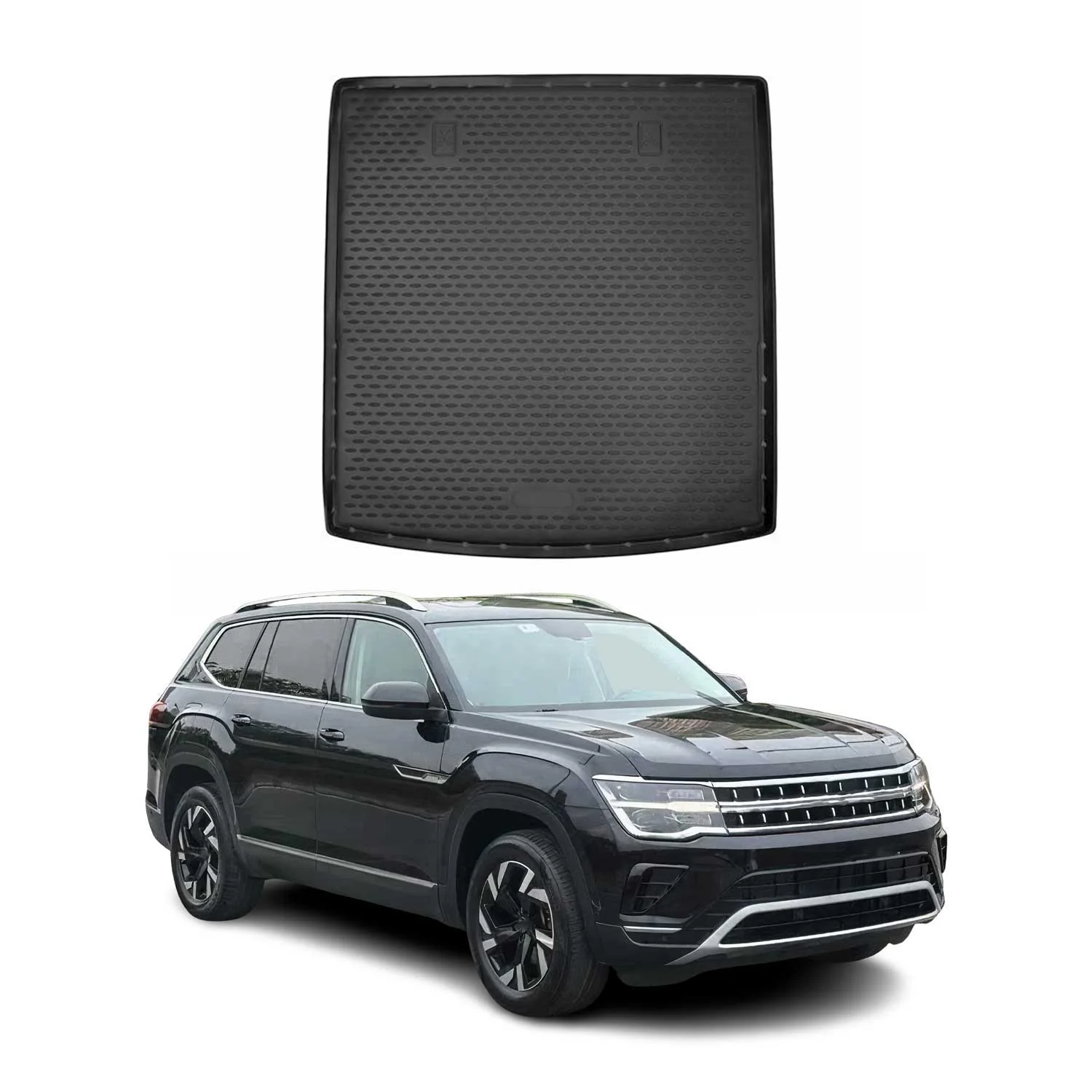 2018-2026 VW Atlas Cargo Liner Trunk Mat All Weather Folded Backseat Black