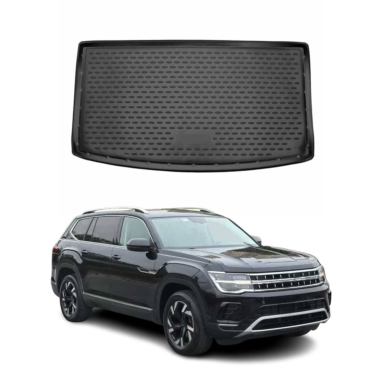 2018-2026 VW Atlas Cargo Liner Trunk Mat All Weather Unfolded Backseat Black