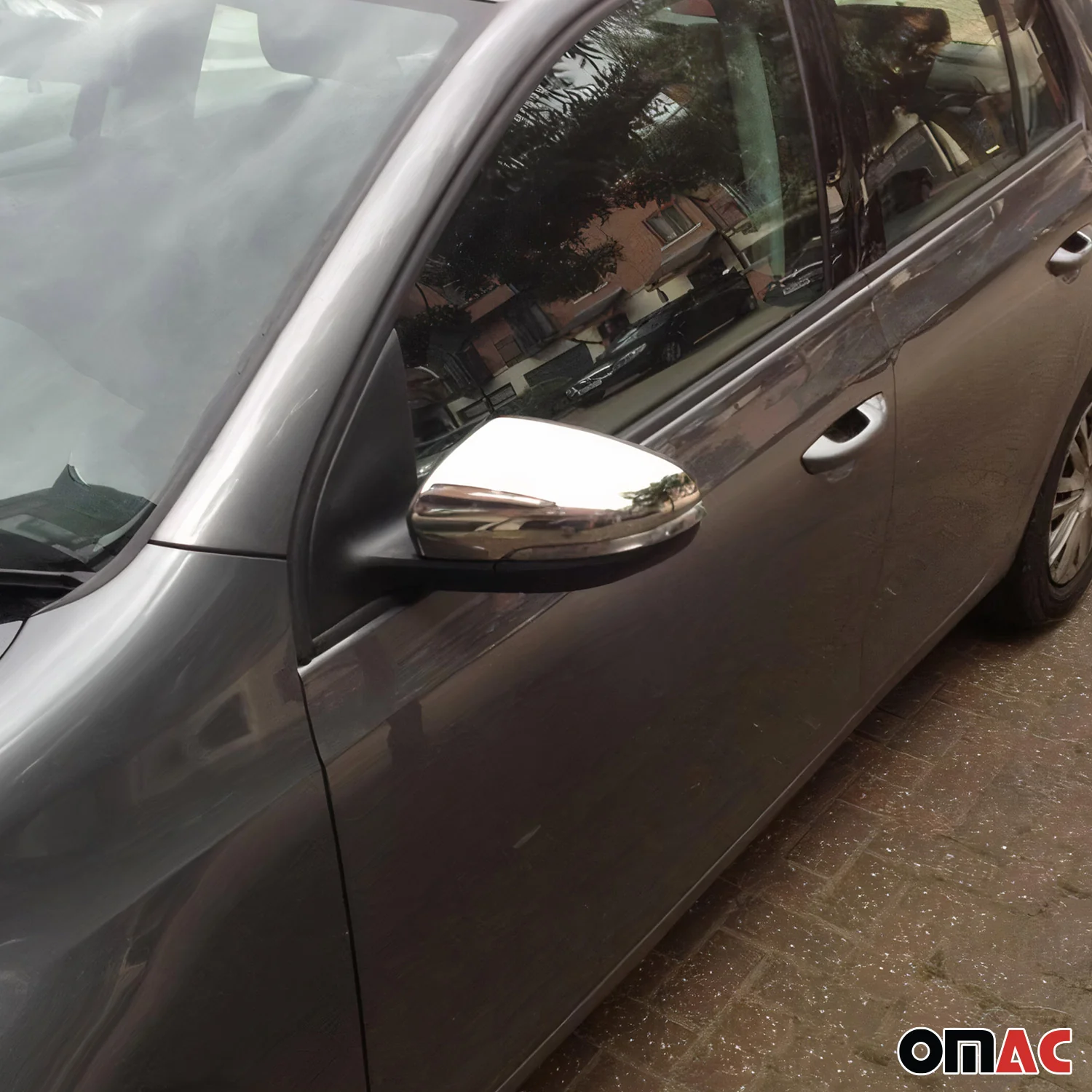 2010-2014 VW Golf Mk6 Side Mirror Cover Caps Stainless Steel Silver 2 Pcs - Image 2