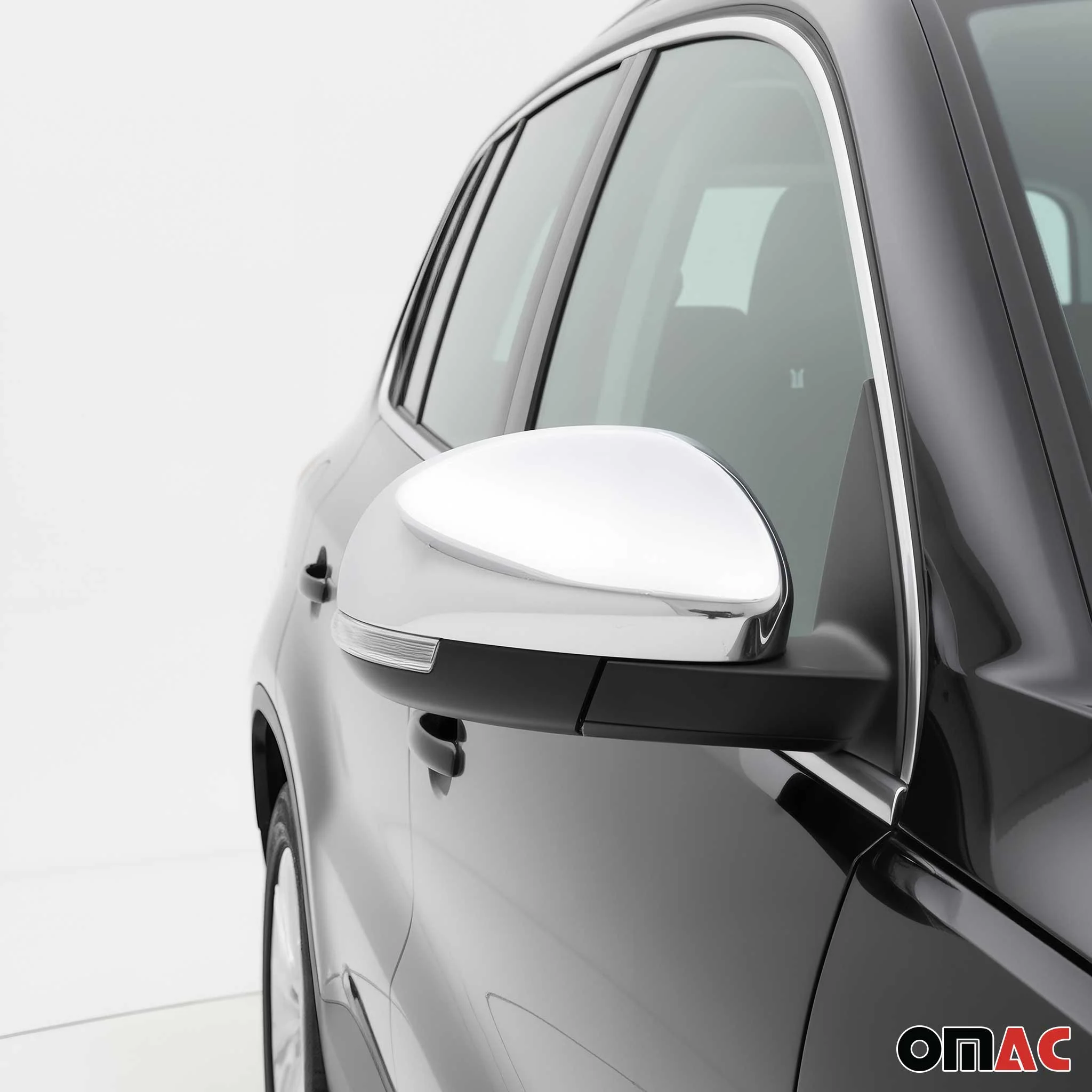 2009-2017 VW Tiguan Side Mirror Cover Caps Stainless Steel Silver 2 Pcs - Image 3