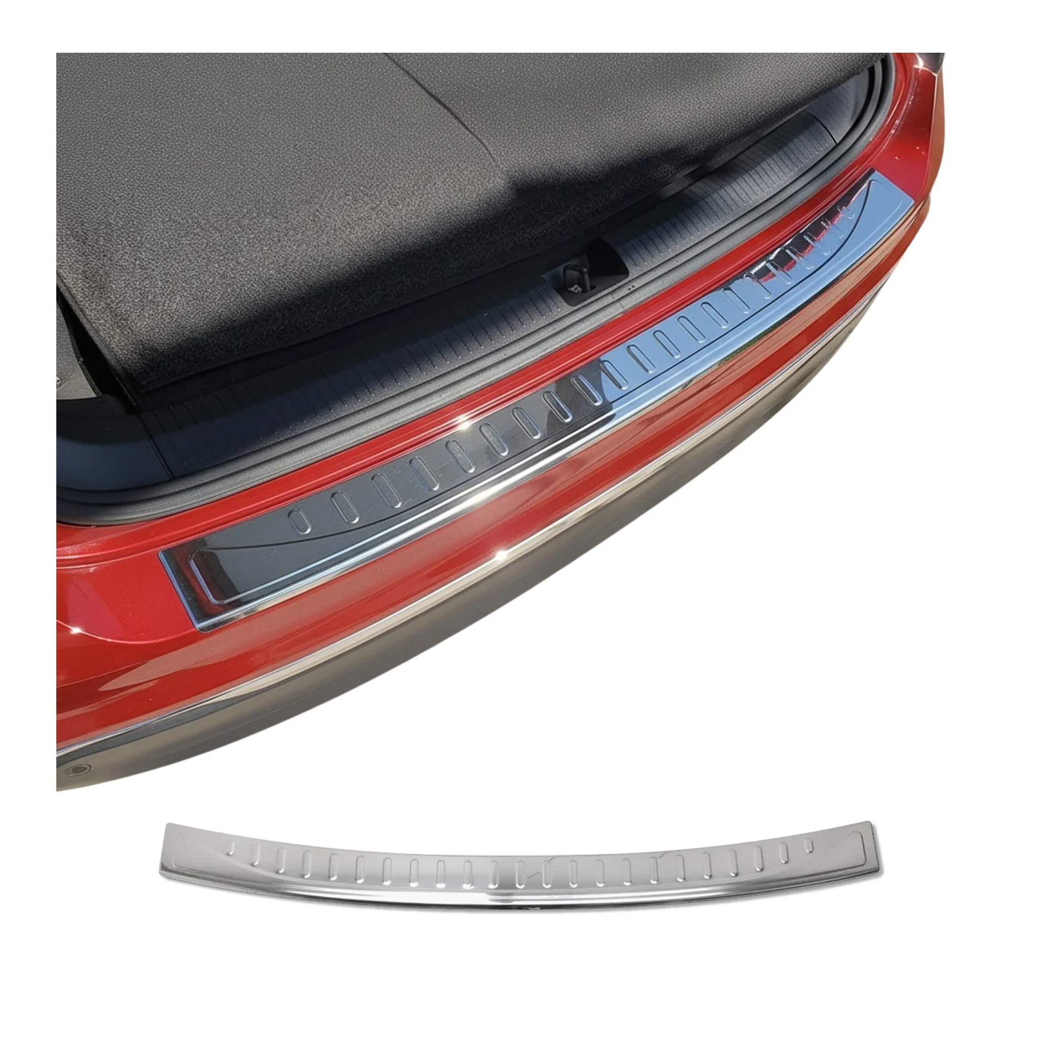 VW TIGUAN / TIGUAN ALLSPACE 2018-24 Rear Bumper Sill Cover S.Steel Gloss Silver