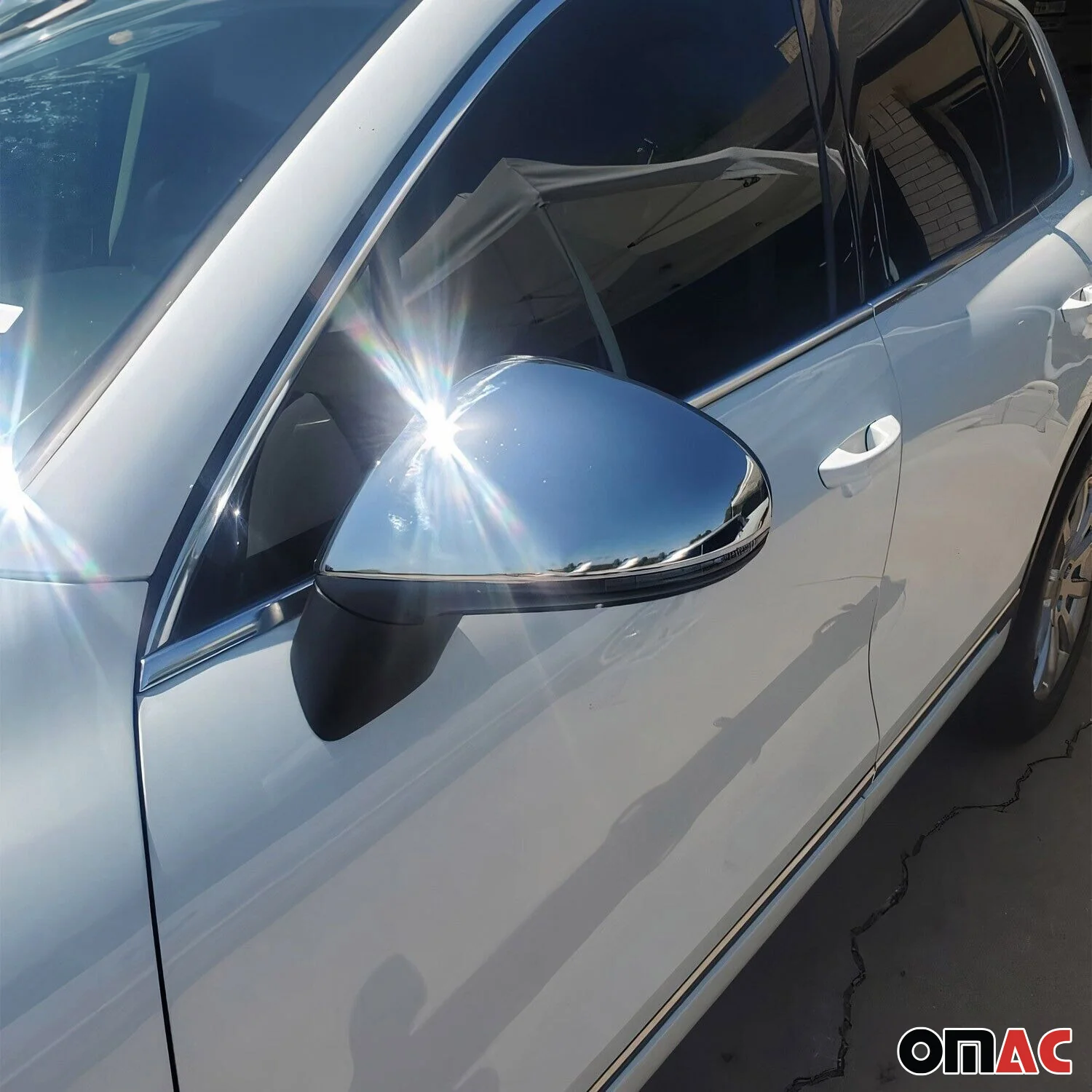 2011-2018 VW Touareg 2.gen Pre-Facelift Side Mirror Cover Caps Stainless Steel Silver 2 Pcs - Image 2