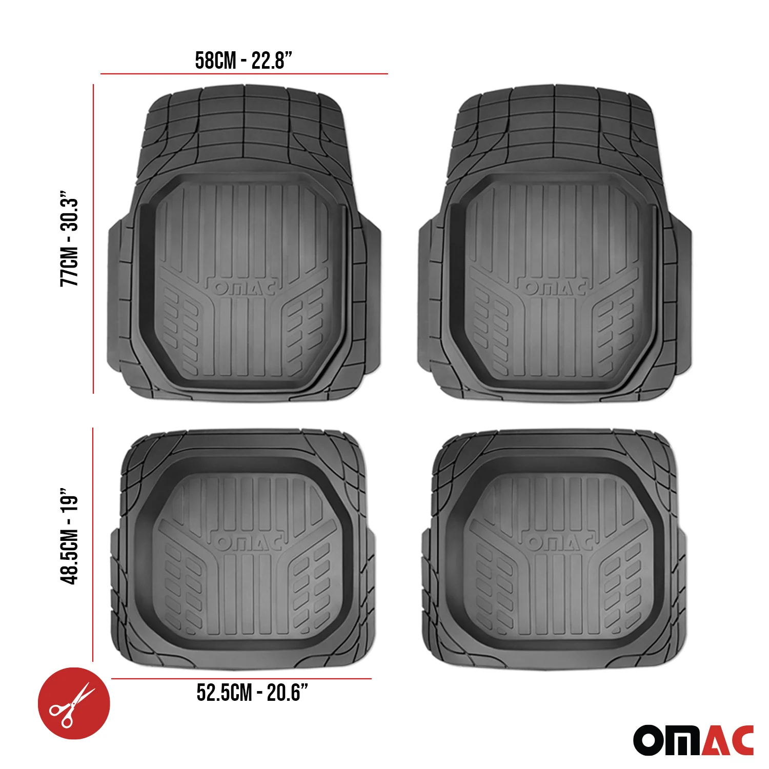 1995-2024 Chevrolet Express & GMC Savana Semi-Custom fit Floor Mats Liner All Weather 3D Black Waterproof 4Pcs - Image 6