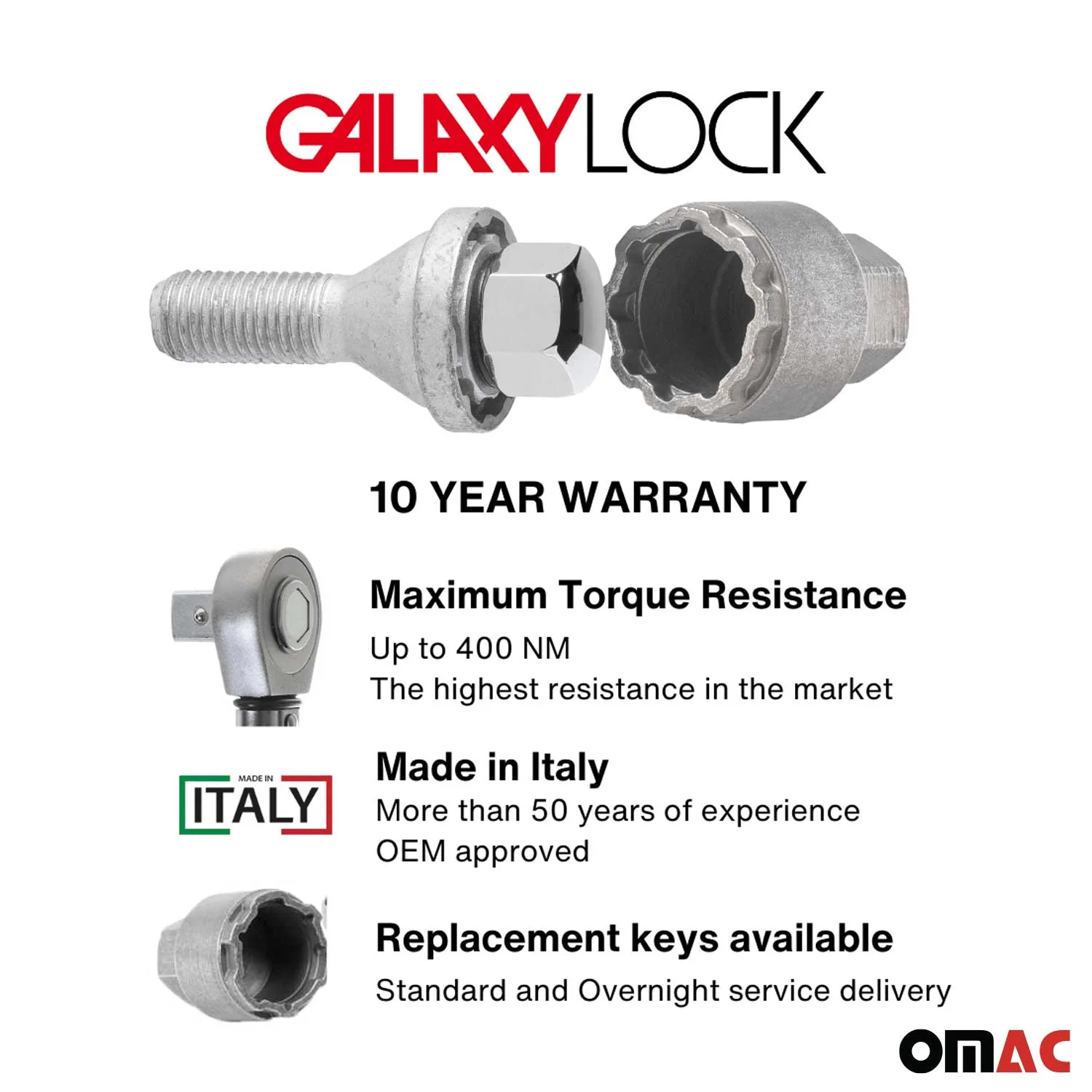 Wheel Lock Kit for BMW X3 M14X1.25 Bolt Chromed 4Locks & 1Key - Image 3