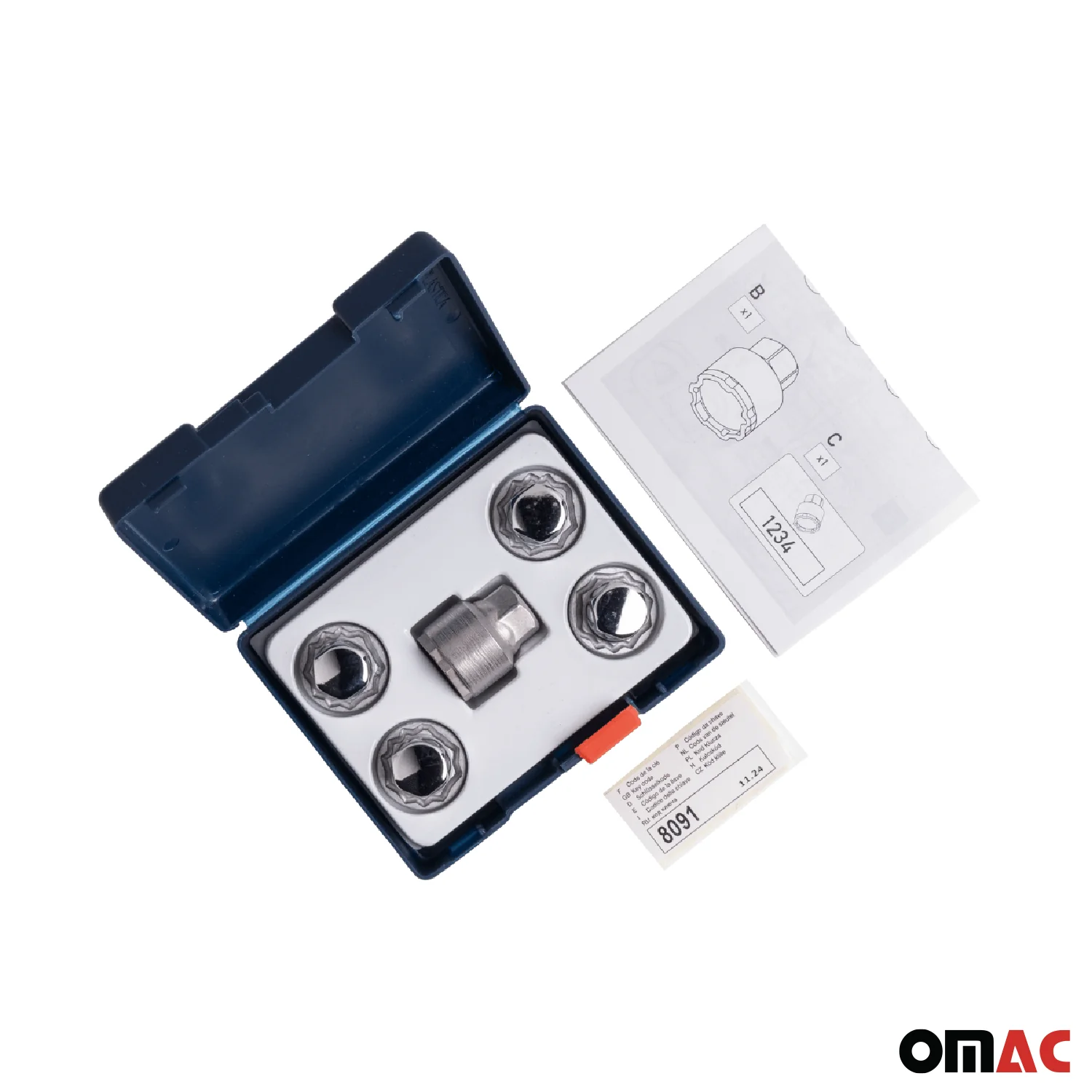 Wheel Lock Kit for Honda CR-V M12X1.5 Nut Chromed 4Locks & 1Key - Image 4