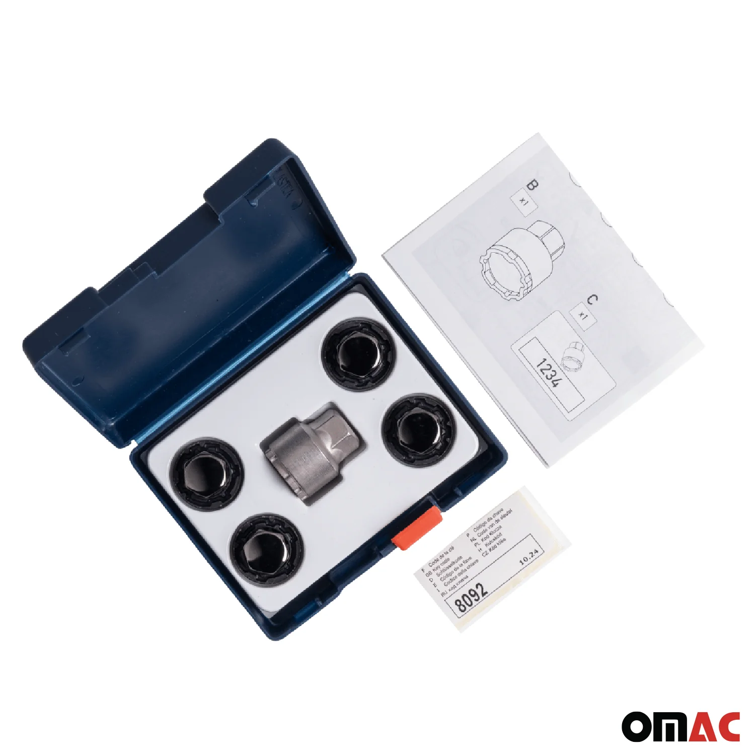 Wheel Lock Kit for Honda CR-V M12X1,5 Nut Chromed Black 4Locks & 1Key - Image 4