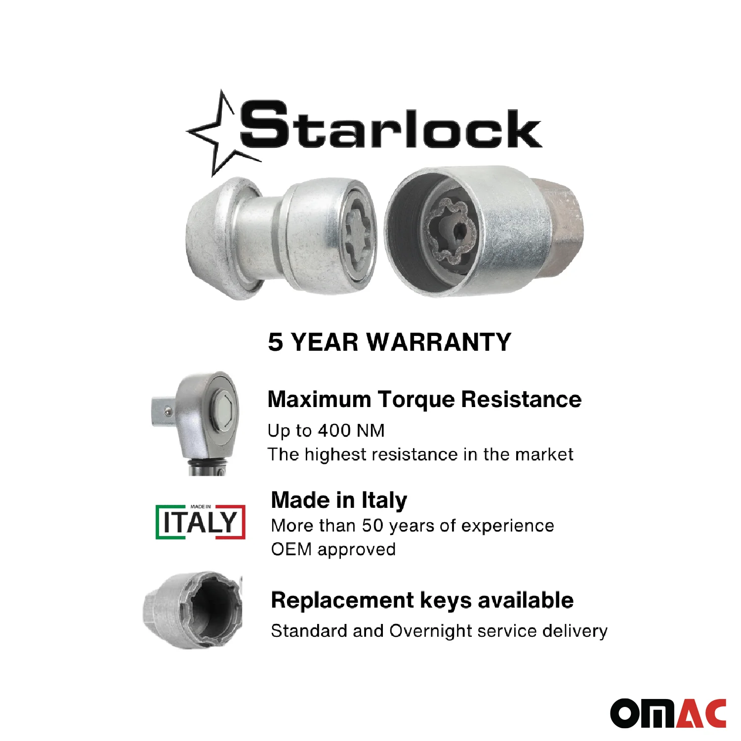 Wheel Lock Kit for Jaguar E-Pace F-Pace I-Pace XE M14X1,5 Silver 4Locks & 1Key - Image 3