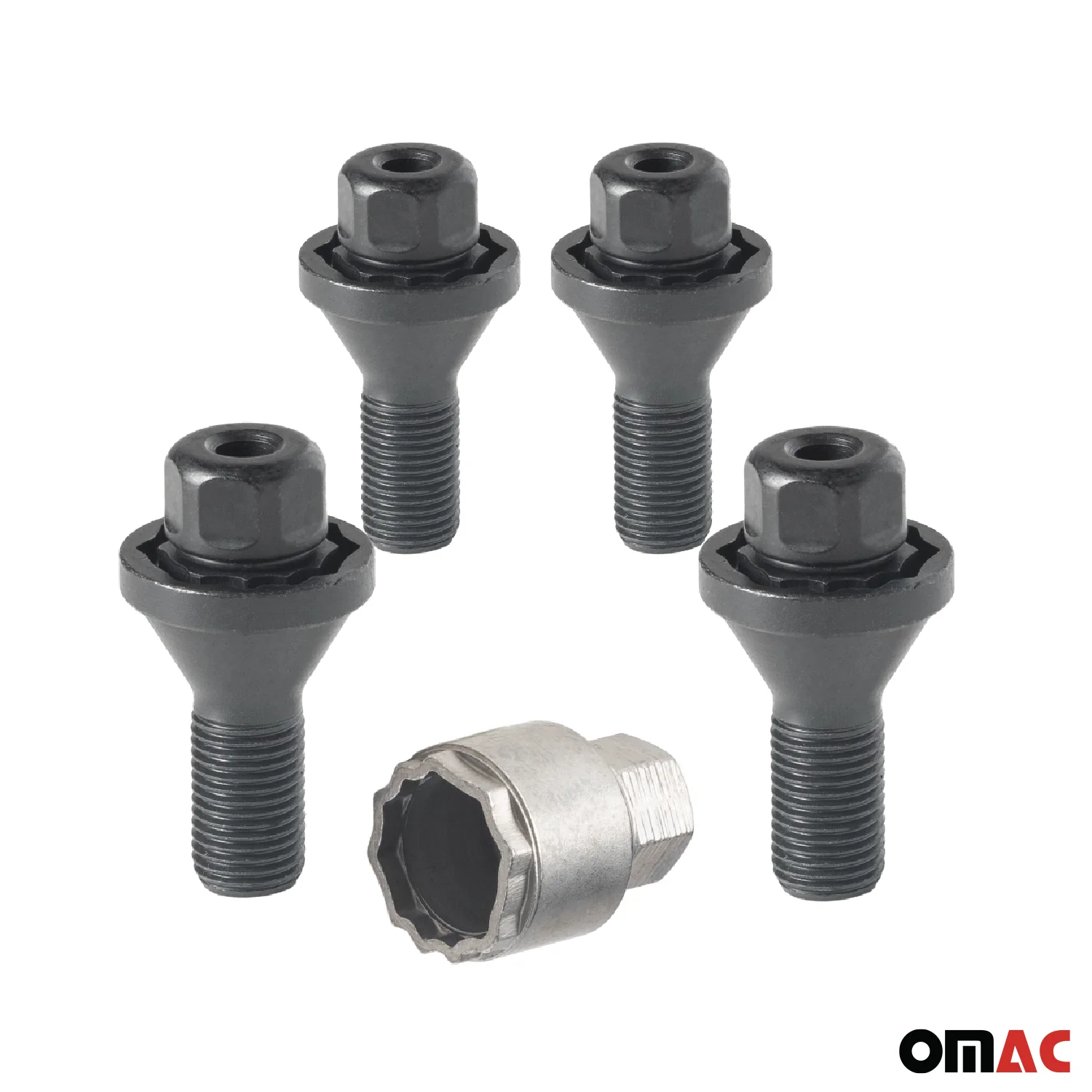 Wheel Lock Kit for Jeep Renegade Fiat 500X 500L M12X1.25 Black 4Locks&1Key - Image 8