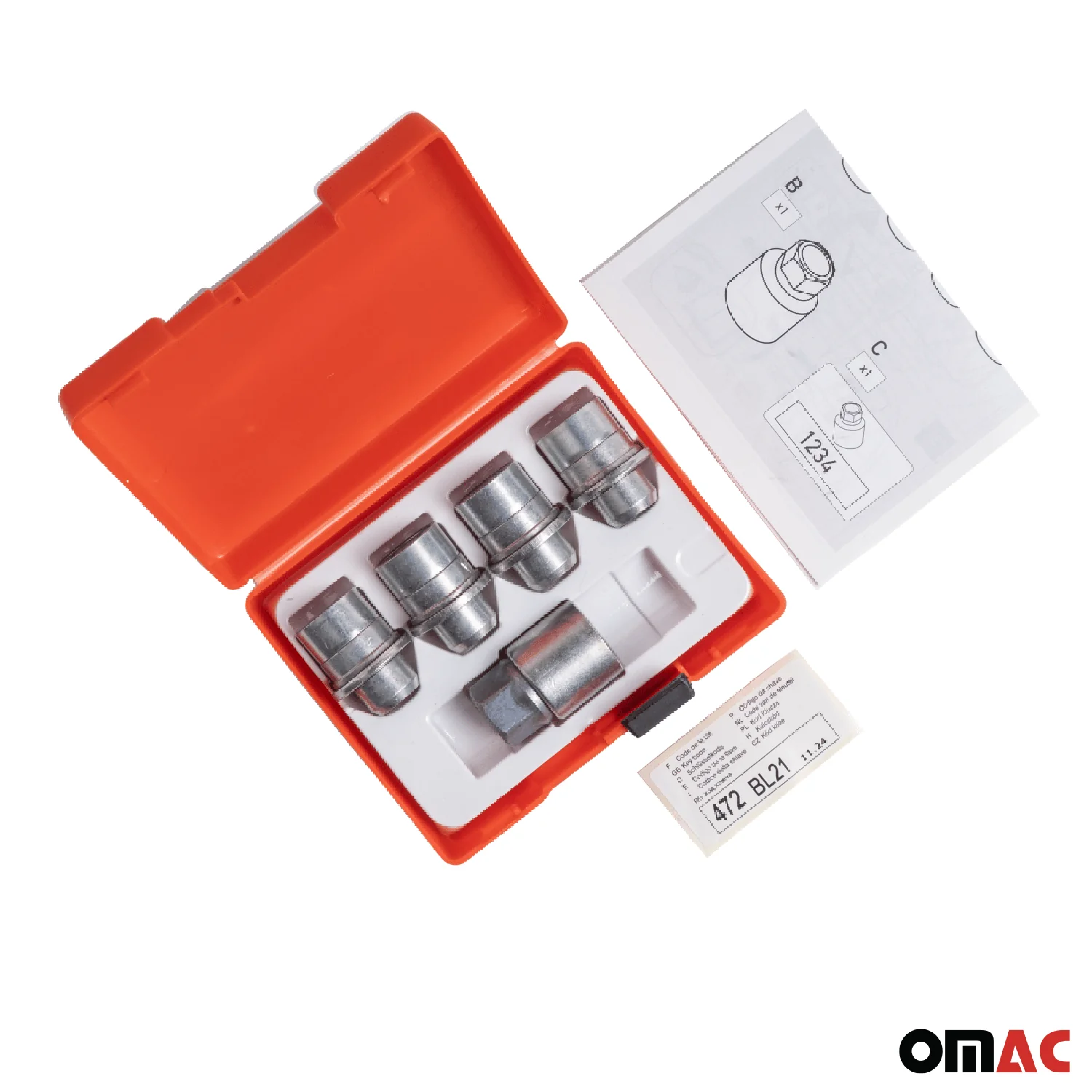 Wheel Lock Kit for Land Rover Discovery Range Rover Sport M14X1,5 Silver 4Locks - Image 4