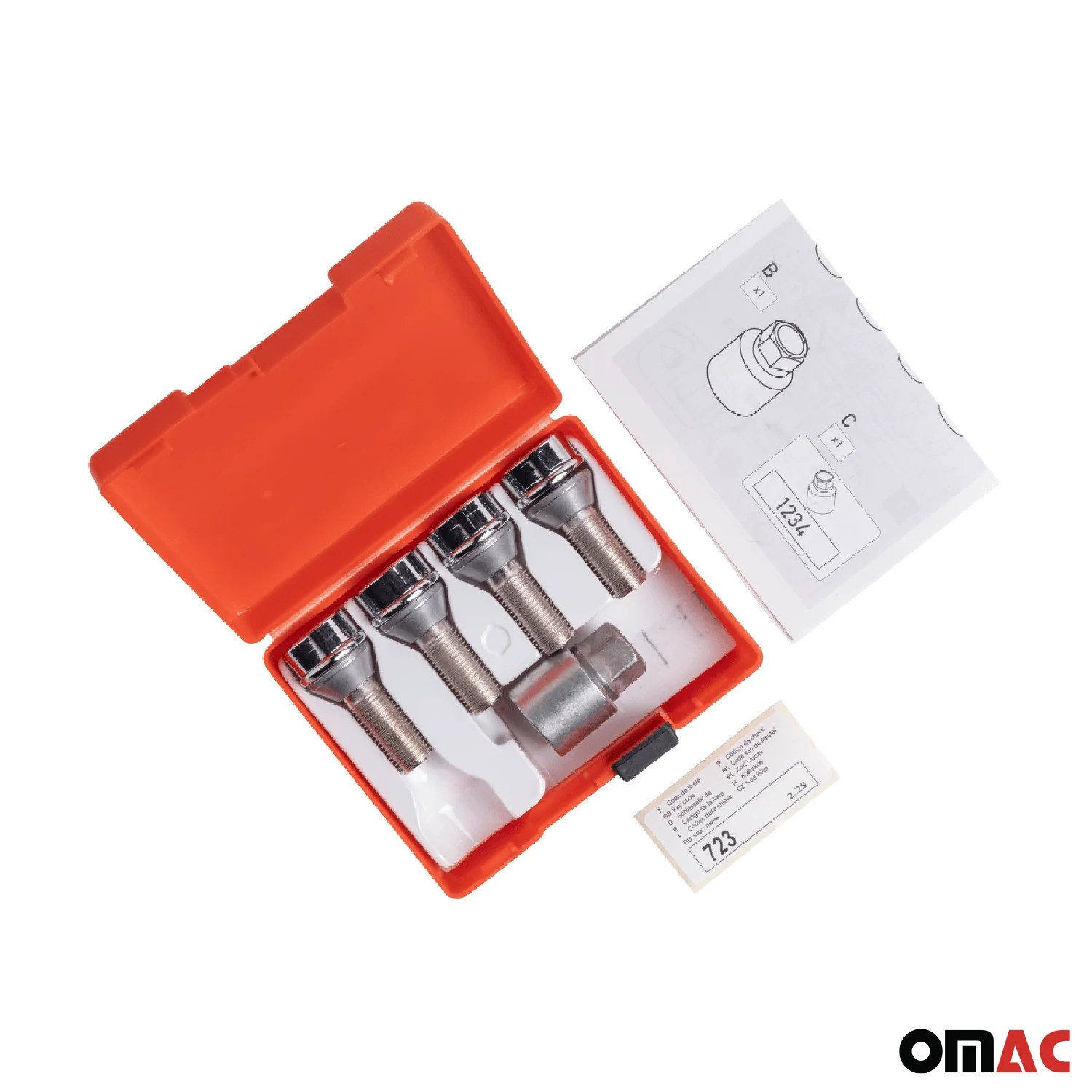 Wheel Lock Kit for Land Rover Range Rover Sport M14X1,5 Silver 4Locks & 1Key - Image 4