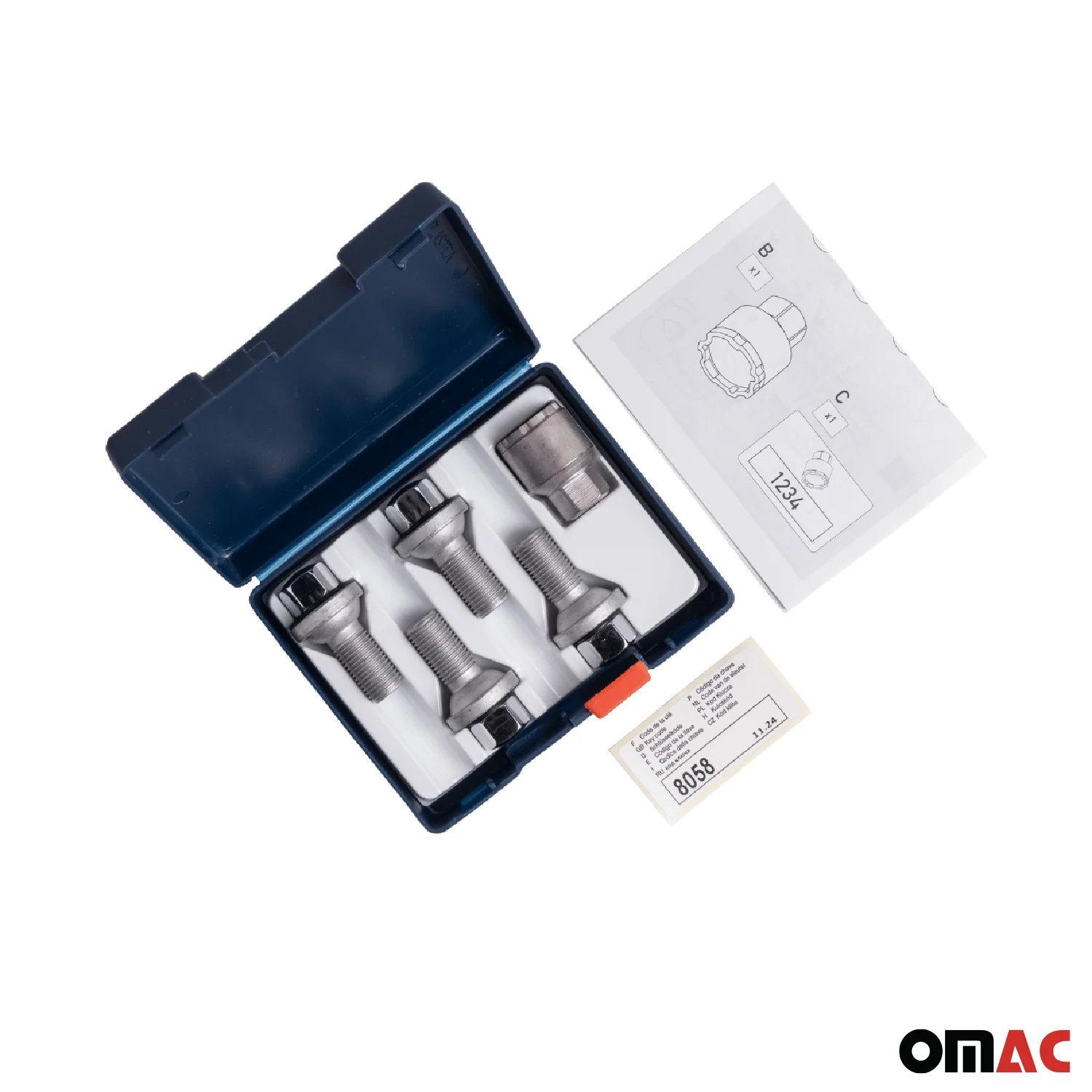 Wheel Lock Kit for Mercedes E-Class 2003-2012 M14X1.5 Bolt Chromed 4Locks & 1Key - Image 4
