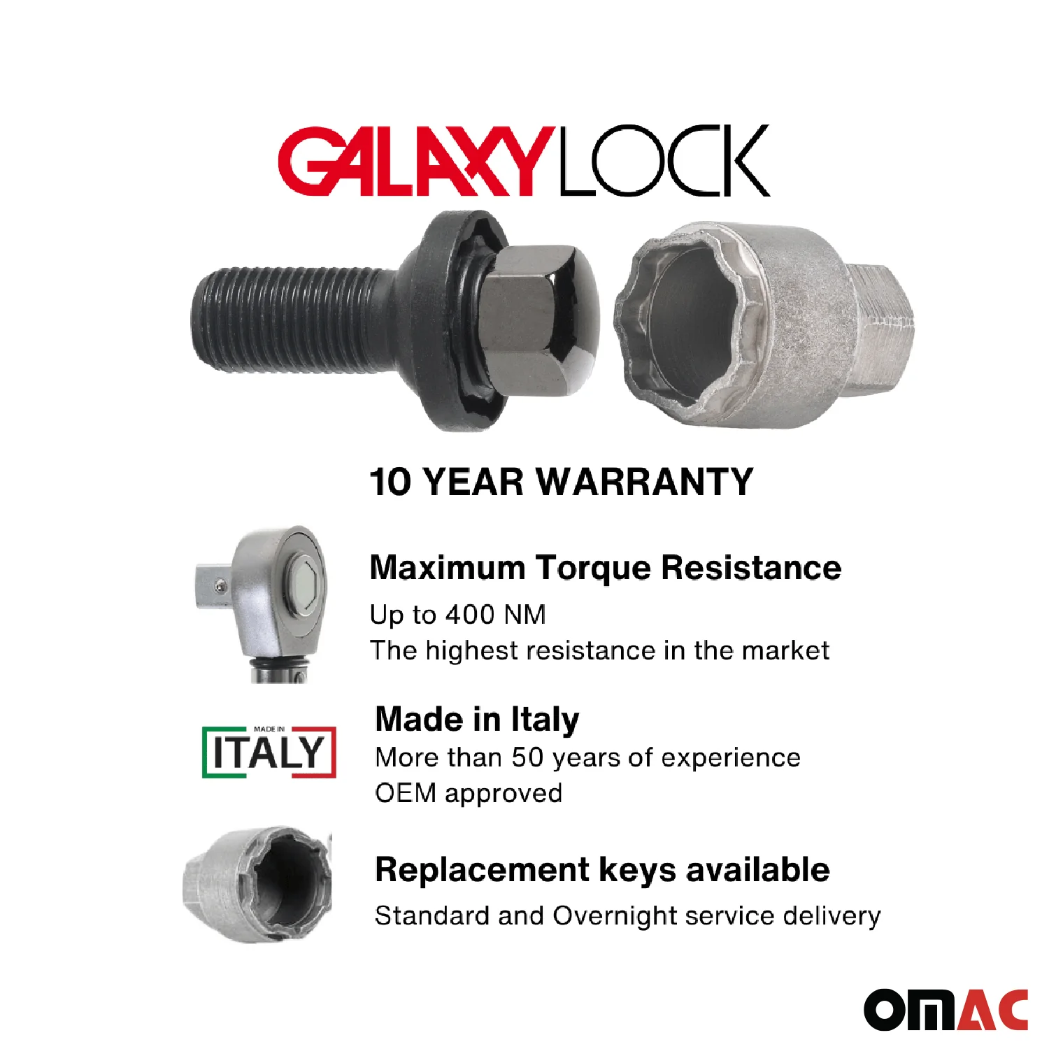 Wheel Lock Kit for Mercedes EQA EQB EQC EQE EQS M14X1,5 Black 4Locks&1Key - Image 3