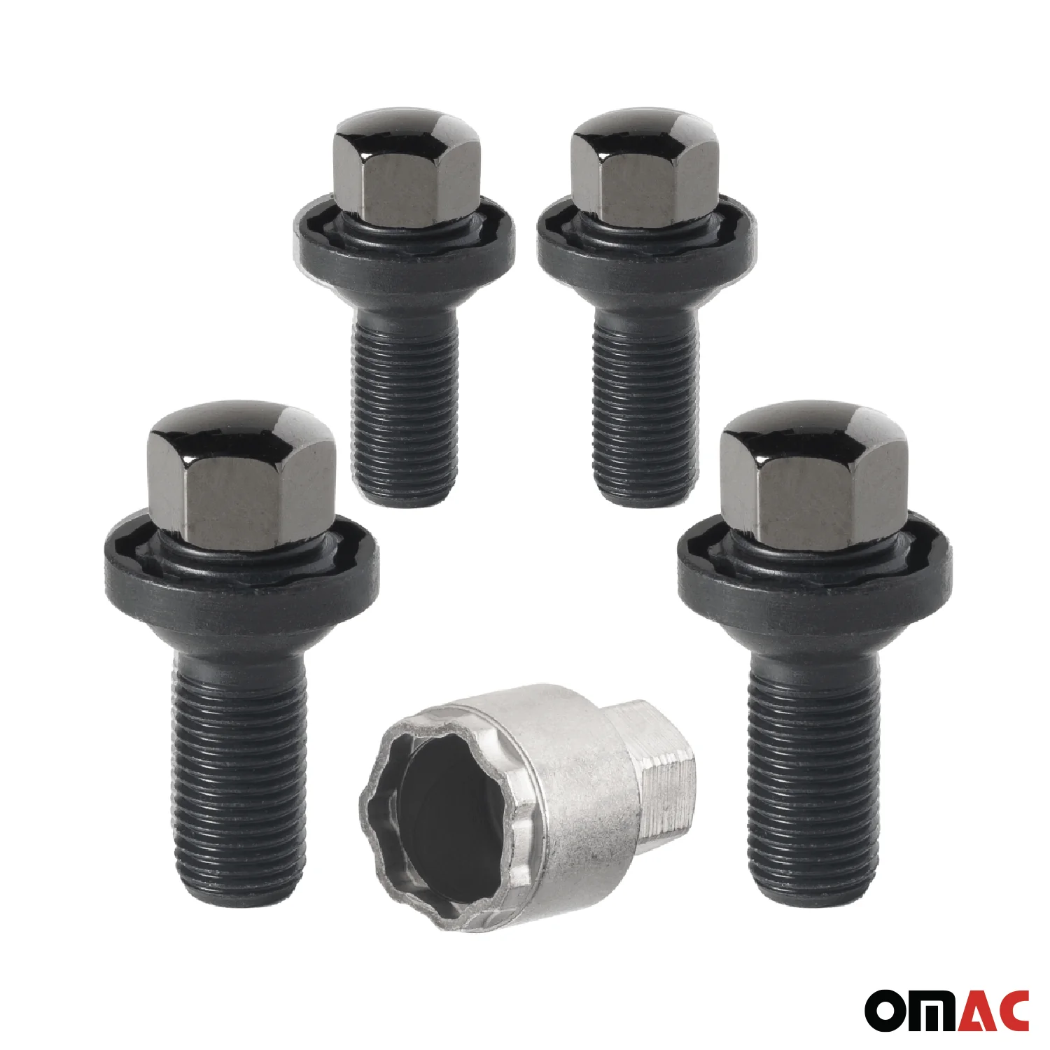 Wheel Lock Kit for Mercedes M-Class S-Class M14X1,5 Chromed Black 4Locks & 1Key - Image 8