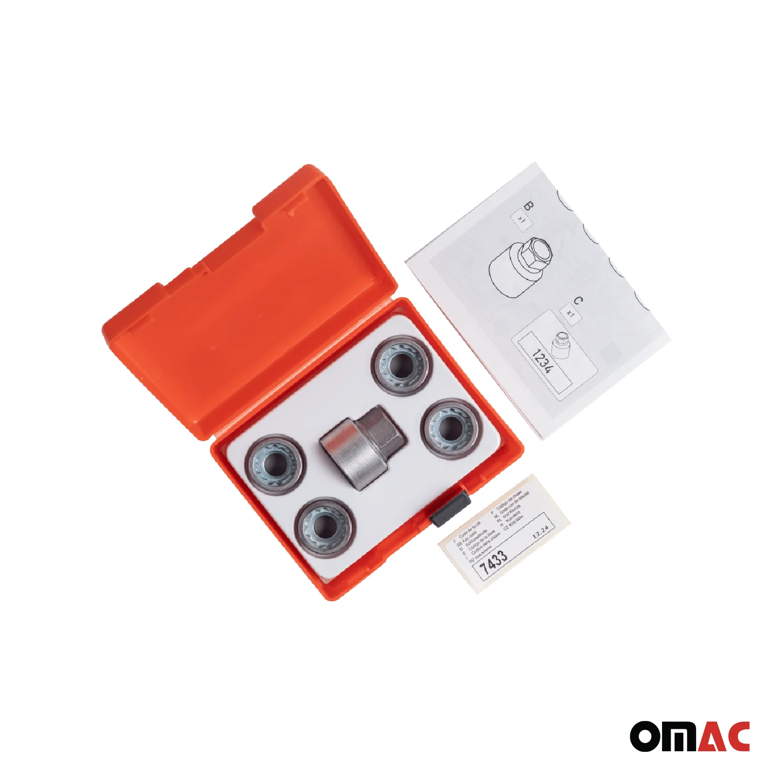 Wheel Lock Kit for RAM 2500 / 3500 M14X1,5 Nut Galvanized Silver 4Locks & 1Key - Image 4