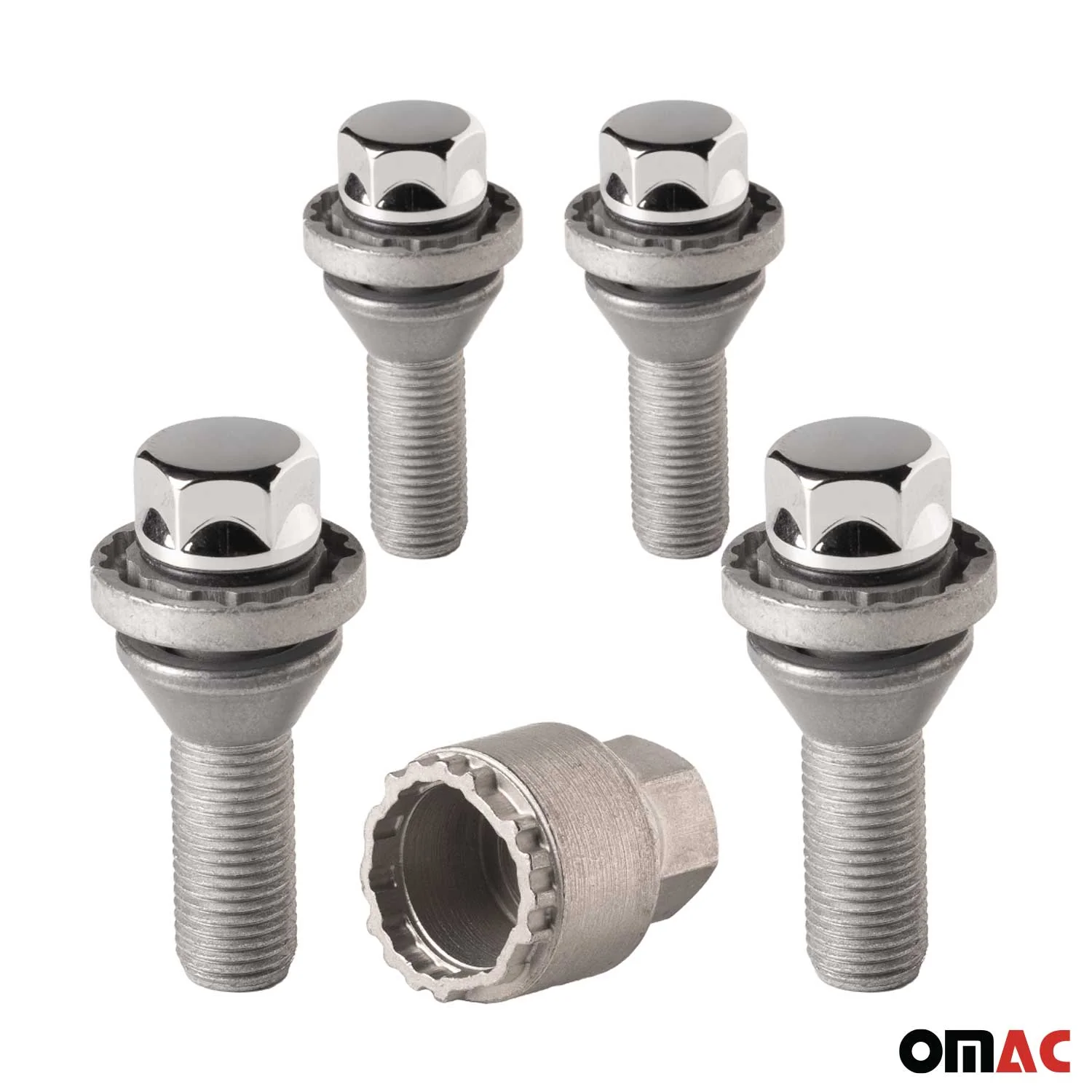 Wheel Lock Kit for Volvo V90 V90 Cross Country M14X1.5 Chromed 4Locks & 1Key - Image 8