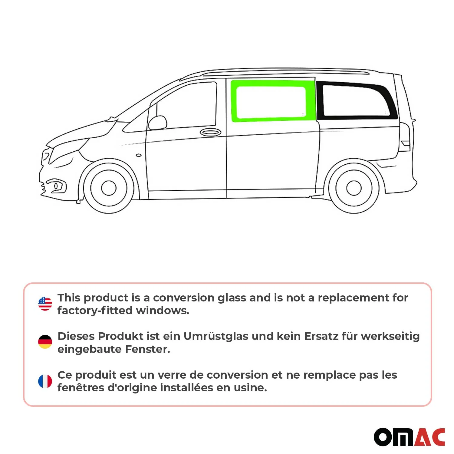 2016-2024 Mercedes Metris Window Glass Fit Kit Front Left Side L2 L3 - Image 2