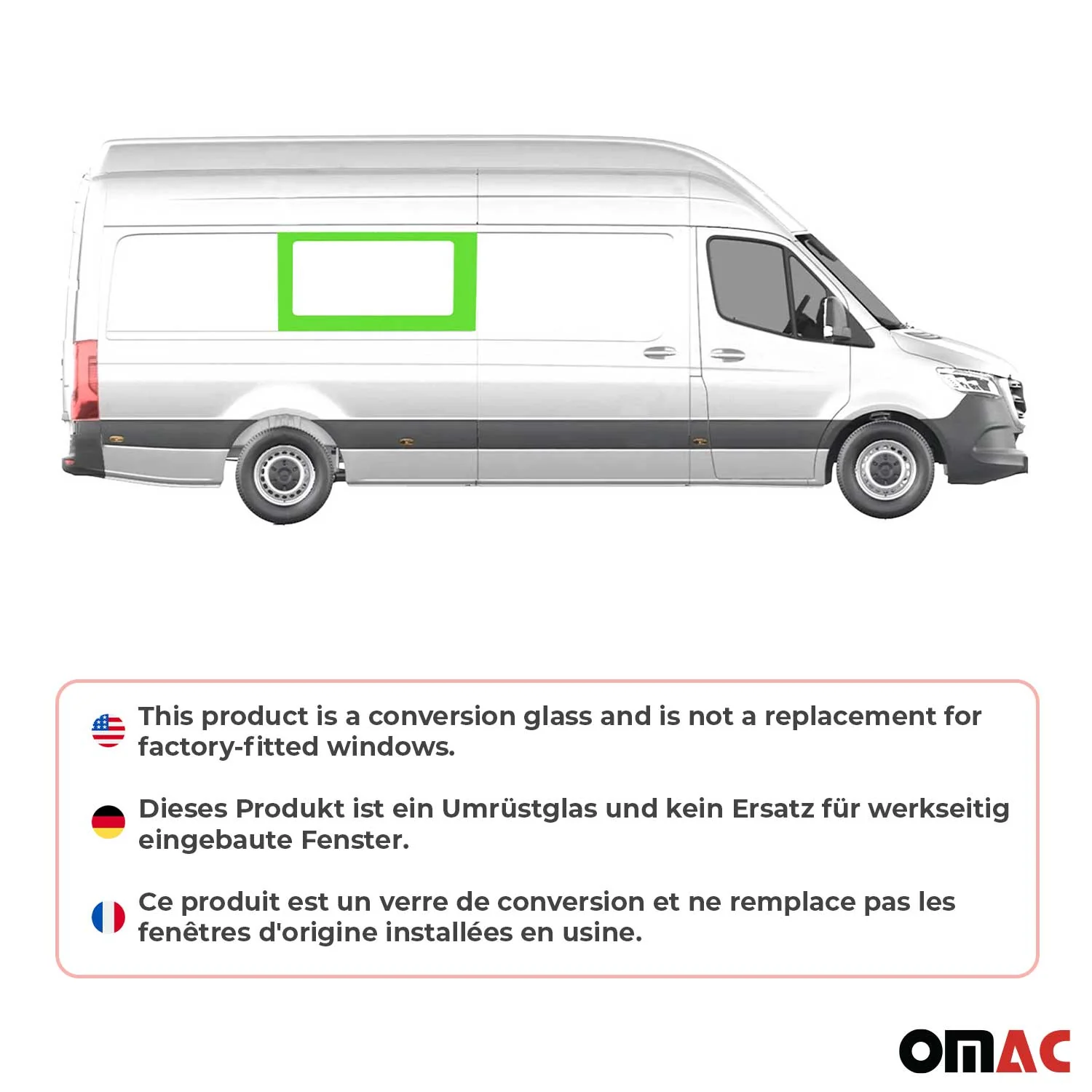 2006-2018 Mercedes Sprinter W906 Window Glass Fit Kit Mid Right Sliding Door L3L4 - Image 2
