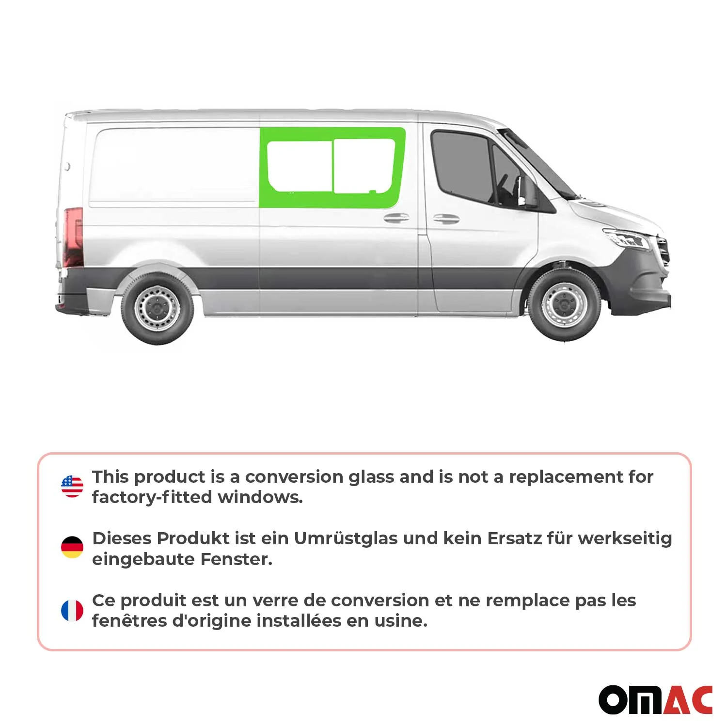 2006-2018 Mercedes Sprinter W906 Window Glass Fit Kit Right Sliding Door L2 L3 L4 - Image 2