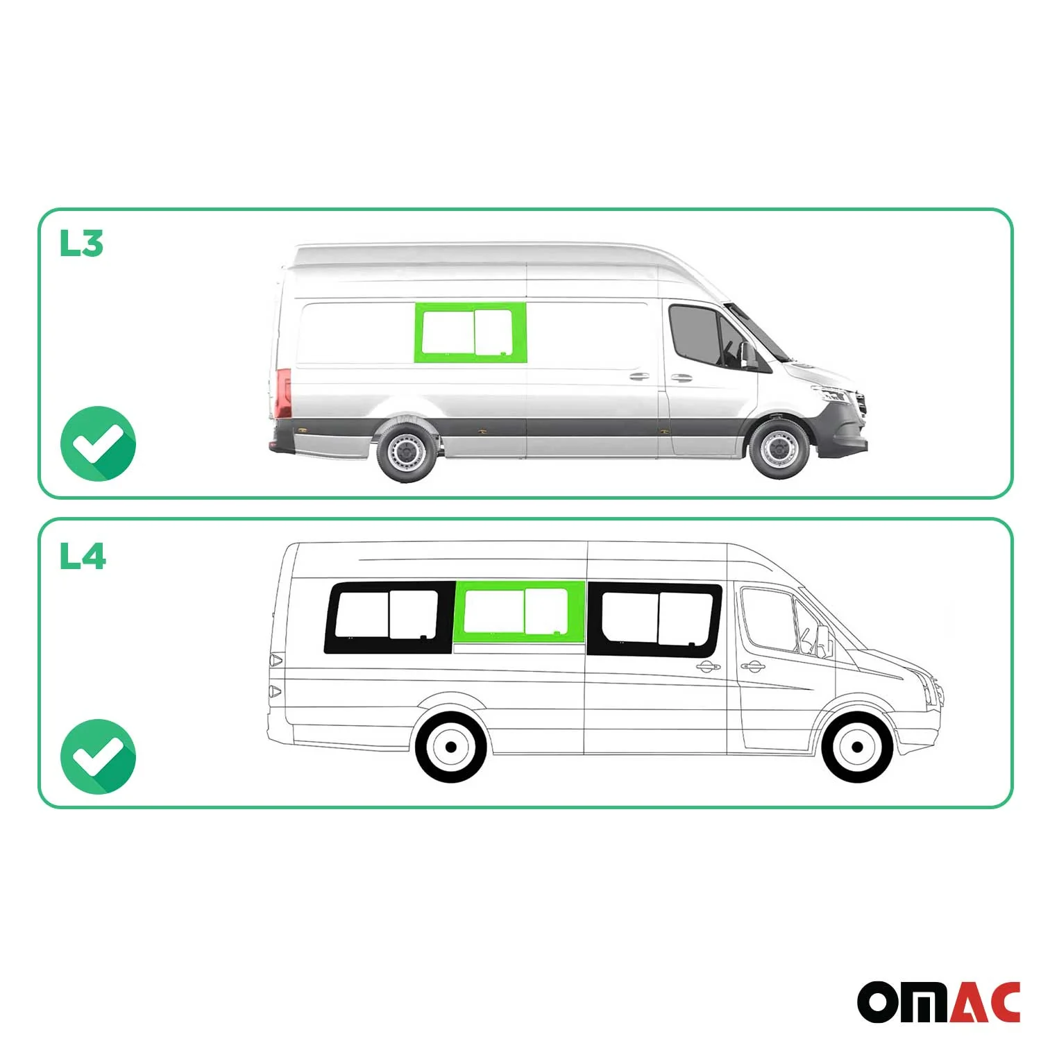 2006-2018 Mercedes Sprinter W906 Window Glass Fit Kit Right Sliding Door L3 L4 - Image 3