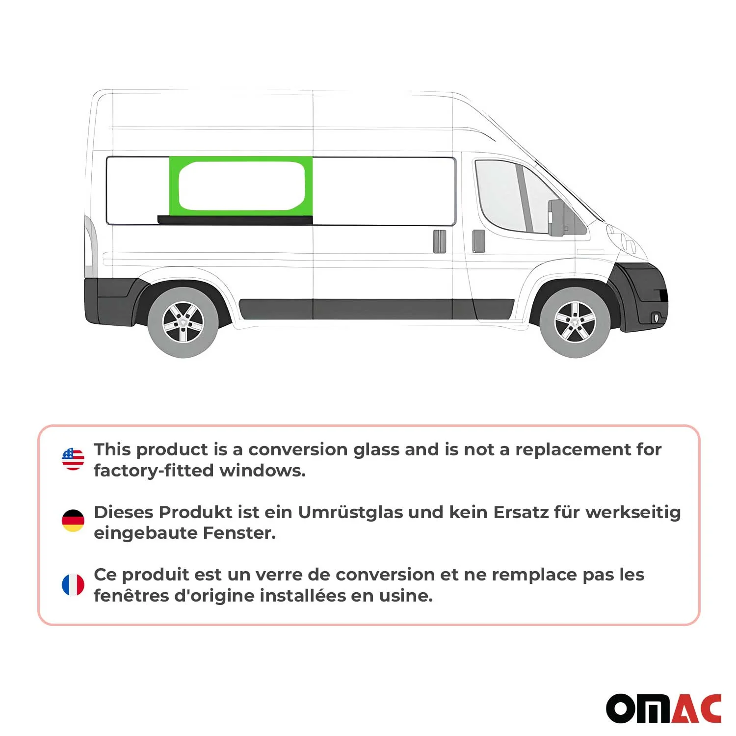 2014-2026 RAM ProMaster Window Glass Fit Kit Mid Right Sliding Door L3 L4 - Image 2