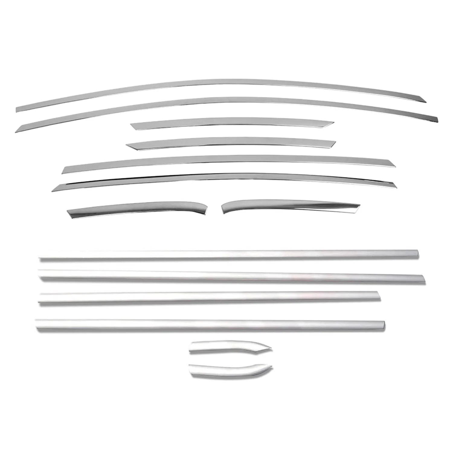 Window Molding Trim Set Streamer for Ford Fiesta 2011-2019 Stainless Steel 16Pcs - Image 8