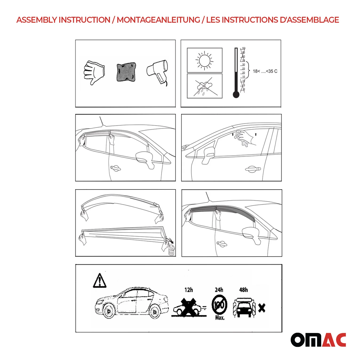 2005-2020 Nissan Frontier Crew Cab Window Visor Vent Rain Deflector 4Pcs Smoke - Image 7